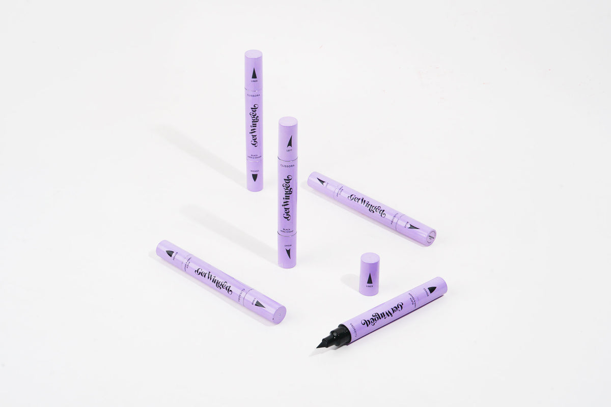 Clissora Get Winged Eyeliner Stamp With Eraser Tip (Set) Double Head Waterproof Pen Cat Eye