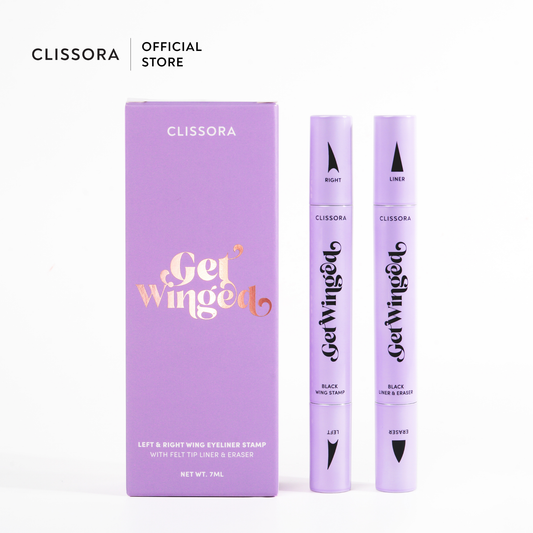 Clissora Get Winged Eyeliner Stamp With Eraser Tip (Set) Double Head Waterproof Pen Cat Eye