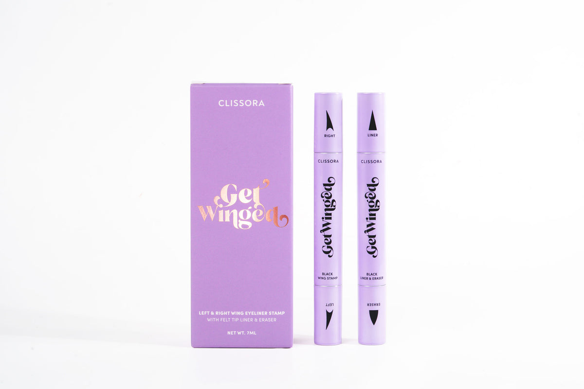 Clissora Get Winged Eyeliner Stamp With Eraser Tip (Set) Double Head Waterproof Pen Cat Eye